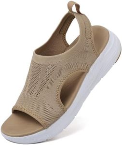 DimaiGlobal Sandales orthopédiques pour Femmes Sandales à Bride arrière lavables Été Bout Ouvert Sandales de Sport compensées Plate-Forme 39EU Moka