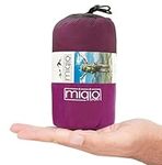 MIQIO Sport 2-in-1 Sleeping Bag Liner and XL Sized Travel Sheet - Ultra Lightweight Sleep Liner Double Travel Bed Sheet Inlett Inlay - Violet Zipper Left