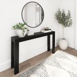 Plank+Beam Modern Solid Wood Console Table, 56 Inch, Sofa Table, Narrow Entryway Table for Hallway, Behind The Couch, Living Room, Foyer, Easy Assembly, Black