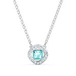 Swarovski Angelic Square necklace, Blue, Rhodium plated, from Swarovski Angelic Square Collection