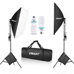 EMART Softbox Lighting Kit with Sandbags, 20"x28"/50x70cm 105W Professional Soft Box, Photography Continuous Light Equipment For Portraits, Photo Video Product Shooting and Filming -2 Pack