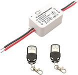 DieseRC 433Mhz Universal Wireless Remote Control Switch DC 12V 24V 1CH RF Relay Receiver Module with 2 Transmitters, EV1527 Learning Code Smart Home Remote Switch