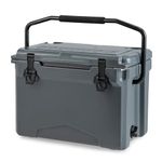 Goplus Cooler, Insulated Large Ice Chest with Portable Handles, Integrated Cup Holders, Leak-Proof Tight Latches, 5-7-day Ice Retention, Heavy Duty Hard Coolers