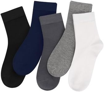 SERISIMPLE Women Thin Viscose Bamboo Socks Crew Lightweight Above Ankle Casual Dress Sock For Ladies Bootie Trouser 5 Pairs (US, Alpha, Small, Regular, Regular, Assorted6)