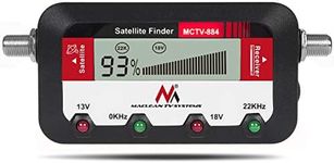 Maclean MCTV-884 Digital Satellite Finder with 25cm F-connection Cable LCD Display Easy to Read, Sound Output Adjustment of Satellite Antennas