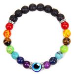 Young & Forever Gift Men's 7 Chakra Evil Eye Bracelet