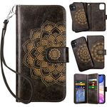 Vofolen 2-in-1 Case for iPhone 11 Case Wallet Credit Card Holder ID Slot Detachable Hybrid Protective Slim Hard Shell Magnetic PU Leather Folio Pocket Flip Cover for iPhone 11 6.1 inch Mandala Gray