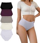 DEANGELMON Womens Seamless Hipster Underwear High Waist Invisible Briefs No Show Bikinis Stretch Panties Full Coverage Pack(5P3,S-NEW)