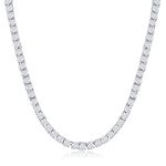 NYC Sterling New Womens Magnificent 4mm Round Cubic Zirconia Tennis Necklace, Sterling Silver, Cubic Zirconia