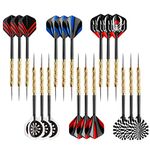 accmor Steel Tip Darts, Professional Metal Darts, Detachable Steel Darts, 18 pcs