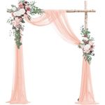 Mtgluk Wedding Arch Draping Fabric, 30" x 240" Large Size Sheer Chiffon Drapes Arbor Drapery for Engagement Ceremony Birthday Party Stair Bow Major Festivals Decorations 1 Panel (Pink)