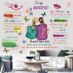 Inspirational Wall Decals Quotes to My Bestie Decorative Wall Sticker with Motivational Quote Saying Wall Decal Stickers for Home Bedroom Living Room Decor Wall Decor.(Purple)