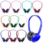 MENGLALA Classroom Headphones Bulk 12 Pack for School Kids,Wholesale Earphones Class Set of Headphones for Students Children Toddler Teens Adult Multi Color