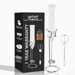 GetSetNova Coffee Maker Machine for Home – Electric Frother, Coffee Frother, Milk Frother, Coffee Blender, and 3in1 Coffee Whisker Egg Whisker Curd Whisker | 1 Charge = 30 Uses | 1 Year Warranty