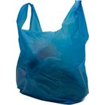 Clearly Carrier Bags, Pack of 100 Blue Heavy Duty Plastic Bags, 30x46x58cm, Reusable Carrier Bags with Handles, Vest Style Shopping Bags for Food, Clothes, Shopping, Books and More