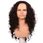 Morvally Long Curly Synthetic Dark Brown Hair for Maui Cosplay Costume Dark Brown Halloween Party Wig