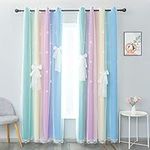 YISURE 2pc Star Window Curtain for 