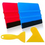 Felt Edge Squeegee Car Wrapping Tool, 4 Pcs Vinyl Wrap Tool, Car Window Tint Kit, Car Straight Scraper Tool, for All Vinyl Wrap, Window Tint Film, Car Stickers Cutting, Wallpaper Installation