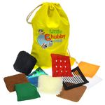 LITTLE CHUBBY ONE Sensory Textured Squares - Mini Pillows and Patches - Set of 20 Different Covered Squares Promotes Sensory Learning Motor Skills Tactile Awareness and Vocabulary Great Gift for Kids