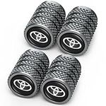 for Toyota Car Tyre Valve Caps Tire Dust Caps for Toyota Corolla Avalon Camry Prius Allion RAV4 Highlander,4pcs Auto Tire Valve Stem Caps Tire Air Covers,Anodized Dust Caps Car Tire Valve Cover