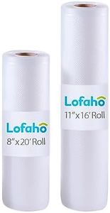 Lofaho Vacuum Sealer Rolls - 11"x16' & 8"x20' (1 Roll Each) - Custom Fit Vacuum Sealer Bags for Food Storage, Airtight Food Sealer Bags for Sous Vide & Freezer, Compatible with All Sealers