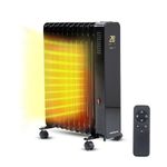 Fumato Oil Heater for Room with 3 Heat Modes | Remote Controlled with LED Display | 11-Fins Design | 2200W | Child lock safety | Black