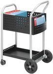 Safco Products Scoot Mail Cart: Durable Steel Design Holds up to 75 Legal-Sized Folders, Swivel Wheels, Silver Accents and Powder Coat Finish