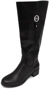Nautica Women's Tall Shaft Riding Boots: Stylish Knee-High Dress Shoes for Fall & Winter-Ginger Lily 2-Black Size-9.5