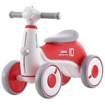 Baby Balance Bike for 1-3 Years Boys and Girls, First Ride Training Scooter,4 Wheels, Super Car Design, No Pedal Toddler Bike (RED)