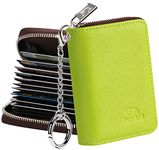 FurArt Credit Card Wallet, Zipper Card Cases Holder for Men Women, RFID Blocking, Key Chain, Compact Size