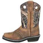 Smoky Children's Pawnee Embroidered Distressed Western Cowboy Boots - Brown