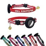 Airtag Cat Collar, Personalised Nylon Breakaway Cat ID Collar Embroidered with Pet Name and Phone Number with Waterproof Airtag Holder Case and Bell (reflective)