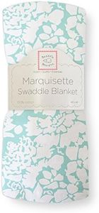 SwaddleDesigns Marquisette Receiving Swaddle Blanket for Baby Boys & Girls, Soft Premium Cotton Muslin, Best Shower Gift, SeaCrystal Lush, Parent Picks Award Winner