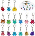 Monster Keyring Acrylic Keyring Children's Birthday Key Ring Pendant Key Ring Monster Figures Key Ring for Boys Girls Monster Theme Party Gifts Pack of 15