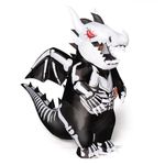 Spooktacular Creations Inflatable Costume for Kids LED Light Eyes Dragon Skeleton Air Blow Costume 3D Horns Wings Halloween