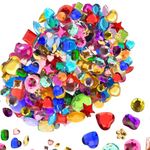 Kids B Crafty - Craft Gems for Kids, 100g Colorful Plastic Gemstones for Crafting, Sequins, Acrylic Jewels for Art Projects-Flat Back - Ideal Craft Supplies for Children