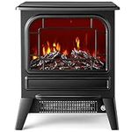 NETTA Stove Heater Electric Fireplace With Fire Flame Effect, Freestanding Portable Electric Log Wood Burner Effect - 1950W