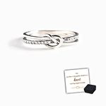 Mother & Daughter Bond Double Band Knot Ring, Mother Daughter Jewelry Ring Adjustable Rings, Cubic Zirconia Infinity Rings for Women, Mothers Day Birthday Christmas Gifts Gift for Women