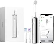 Laifen Wave Electric Toothbrush, Oscillation & Vibration Sonic Electric Toothbrush for Adults with 3 Brush Heads, IPX7 Waterproof Magnetic Rechargeable Travel Powered Toothbrush (Stainless Steel)