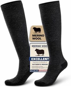 Iambamboo Merino Wool Compression Socks for Women & Men, 20-30 mmHg Knee High Dryarn Socks for Flying, Travel, Running XXL (Black)