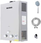 6L 1.58 GPM,Outdoor Propane Water Heater with LED Display,Portable Tankless Camping Gas Water Heater, Zero Water Pressure Starting,Instant 54,600 BTU Hot Water Shower for RV, Camping, Barns