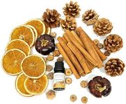 Fall Potpourri Bowl Filler with Mini Pumpkin, Cinnamon Stick, Dried Orange Slices, Pine Cone-Perfect for Farmhouse Harvest Christmas Thanksgiving Autumn Halloween Fall Scents Potpourri