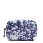 Vera Bradley Women's Featherweight Medium Cosmetic Makeup Organizer Bag, Artist's Garden Purple, One Size