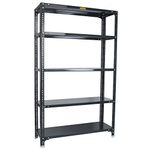 Mil-Nil Prime CRC Sheet 5 Shelf Multipurpose Slotted Angle Rack, 60 x 36 x 12 Inch, 20 Gauge (Grey) 14 Gauge Angles