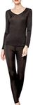METWAY Women's Silk Long Johns V-ne