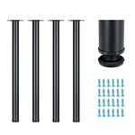 WUHUANGKAKA 30 Inch Table Legs,30" Adjustable Metal Desk Legs,30" Round Furniture Legs,Suitable for DIY Furniture Legs,Computer Desk,Dining Table,Workbenches,Coffee Table,Set of 4 (Black).