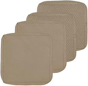 Easy-Going Waterproof Patio Cushion Covers 24x24x4 inch 4 Pack Replacement Non-Slip Outdoor Seat Cushion Slipcover with Zipper. ONLY Covers. Camel