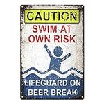 Alrens Tin Signs for Garage Swim at