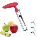 Apple Corer,Shunshi Fruit Corers, Easy to Use Durable Apple Corer Remover for Pears, Apple, Pear,Pineapple, Easy to Use Durable Portable Stainless Steel Apple Corer,for Kitchen and Dishwasher(Red)