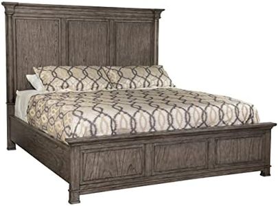 Hekman Lincoln Park King Panel Bed, Wooden Frame, with Food board and Headboard, Adjustable Slat Height, Traditional Bedroom Furniture, Rustic Design, Luxury Wood Frame for Modern and Classic Bedrooms